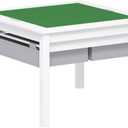 UTEX 2 in 1 Kids Construction Play Table with Storage Drawers and Built in Plate (White)