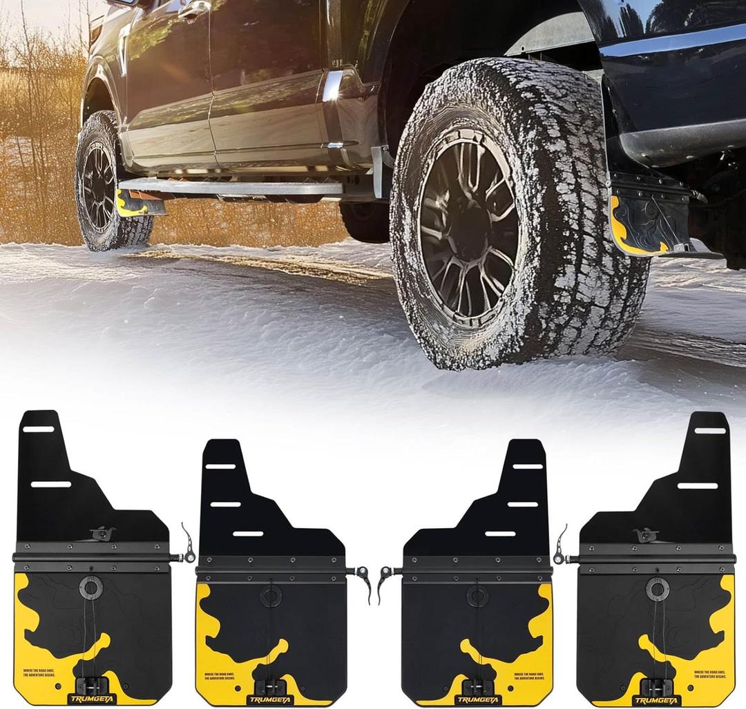Trumgeta 4PCS Upgraded Adjustable Truck Mud Flaps Fit for Ford F-150 F150 2015 2016 2017 2018 2019 2020 Splash Guards Mudflaps for Pickup Trucks Accessories Front & Rear