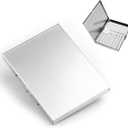 Stainless Steel Extra Slim Cigarette Case Metal Cigarette Holder Case for 100's and 84's (Silver (Flat))