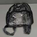 Clear Backpack for Stadium Events Clear Backpack 12x12x6 with Front Pocket for Concert Sport Fashion Women Backpack Events Work Travel (Black)