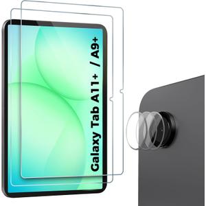 ProCase 2 Pack Screen Protector for Galaxy Tab A11 Plus 2025 / Galaxy Tab A9 Plus 2023 + 3 Camera Lens Protector, 9H Hardness HD Clear Tempered Glass Film Guard Screen Saver for Tab A11+ / A9+ 5G 11"