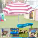 Beach Umbrella for Kids Water Table & Picnic Table Shade, Heavy-Duty Children's Portable Outdoor Umbrella, 47 Inch UV Protection for Sand Play, Camping, Garden and Beach Pink