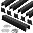 Moxweyeni 5 Pack 4×4 Inch x 3.3 Ft (16.5 Ft Total) Metal Line Set Cover Kit, Black Metal Decorative Ac Pipe Line Set Cover Kit for Ductless Mini Split Accessories, Central Air Conditioner, Heat Pump