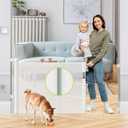 Reinforced 55" Wide Retractable Baby Gates for Doorways to Prevent Crawling Under, Outdoor Retractable Gate, Mesh Child Safety Gates for Toddlers, Indoor/Outdoor Baby Gate for Deck/Porch/Patio, White