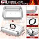 Onader 13 x 9 Inch Rectangular Basting Cover for Griddle, Large Stainless Steel Cheese Melting Dome Lid, Heat-Proof Handle & Dishwasher Safe