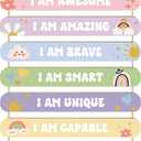 MONALET Pastel Boho Inspirational Wall Decor for Girls Kids Room Nursery Toddlers Playroom Classroom, Positive Affirmations Hanging Wooden Signs Decorations, I Am Loved Wall Art Wood Plaque 9Pcs 12x19