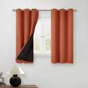 BGment Short 100% Blackout Curtains for Bedroom, Thermal Insulated Energy Efficiency Noise Reducing Grommet Curtains 54 Inch Length with Liner for Small Window 2 Panels Each 42 Inch Wide, Terracotta