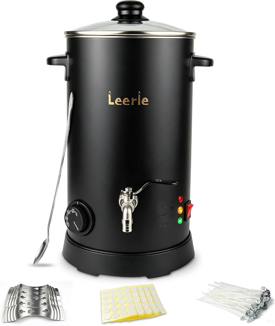 Leerie W5 10Lbs Wax Melter for Candle Making with Pour Spout & Temp Control