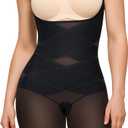 Nebility Women's Full Body Shapewear Bodysuit - Open Bust Shapewear Tummy Control Faja Body Shaper Seamless Girdle (3X-Large, Black)