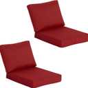 24"x27.5" Outdoor Deep Seat Patio Cushions Set of 2, Deep Seat Bottom Resilient Foam Filling Water-Resistant Stain-Resistant UV Resistant Weather Resistant with YKK Zippers, Chili