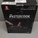 Knife Set, Astercook 21 Pieces Knife Sets for Kitchen with Block, Dishwasher Safe Kitchen Knife Set with Built-in Sharpener, German Stainless Steel Black Knife Block Set