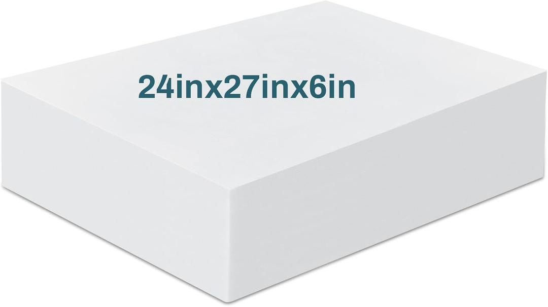 Frienda 1 Pack 6 x 24 x 27 Upholstery High Density Craft Foam Sheets Replacement Square Cut to Size Cushion Chair Padding, Suitable for Shipping, Packing, Cushion Foam, Mailing, Cosplay