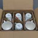 GBHOME 12oz Coffee Mugs Set fo 6, Ceramic Coffee Mugs with Decaled Flowers for Man Woman Mom Dad, Light Weight Coffee Mugs Set for Latte/Cappuccino/Cocoa/Milk, Dishwasher & Microwave Safe