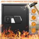Nebakne 71 Keys Fireproof Key Lock Box, Anti-Theft Key Box Wall Mount with Adjustable Hook Plates, Key Tags and Side Opening, Key Safe Key Cabinet Key Organizer for Home Office Garage Rental Business