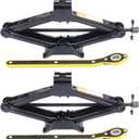 2 Pack 2T Scissor Jack for Car - 2 Ton Robust Steel Car Jack with Saving Effort Ratchet Handle, 2 Ton Load Capacity, Universal Cars Jacks Tool Kit for Auto and Trucks