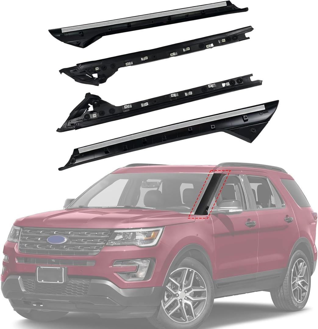 4 x Windshield A-Pillar Molding Trim,Outer & Inner Windshield Panel Molding Trim for 2011-2019 Ford Explorer Replaces 926-450,926-451,Driver Left & Passenger Right Side