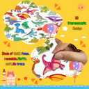 Kalysky 6Set Puffy Sticker Books for Kids 2-4, 3D Reusable Stickers Books for Toddlers 1-3 2-4,Farm+Animal+Dinosaurs+Ocean World+Space+Vehicle