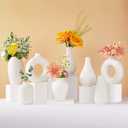 Ceramic Bud Vase Set of 8, Small Vase for Flowers, White Mini Bud Vase in Bulk for Centerpieces, Rustic White Ceramic Vase Set for Flowers, Room Dcor, Wedding Party