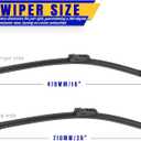 2 wipers Replacement for 2017-2018 2021 Toyota Prius Prime, Windshield Wiper Blades Original Equipment Replacement - 28"/16" (Set of 2)
