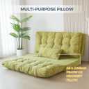 MAXYOYO Folding Sofa Bed, Tufted Bean Bag Bed with Pillows Floor Mattress for Adults, Extra Thick and Long Floor Sofa, Twin Couch for Bedroom Living Room, Green, 39x91 Inch