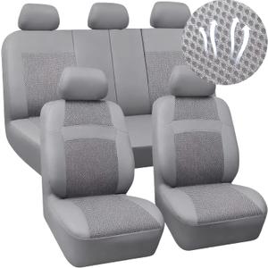 Car Seat Cover Full Set,3D Breathable Mesh Seat Cover,5mm Composite Sponge,Cute Car Accessories for Women,Universal Type Suitable for Sedans,SUV,Trucks (Grey)