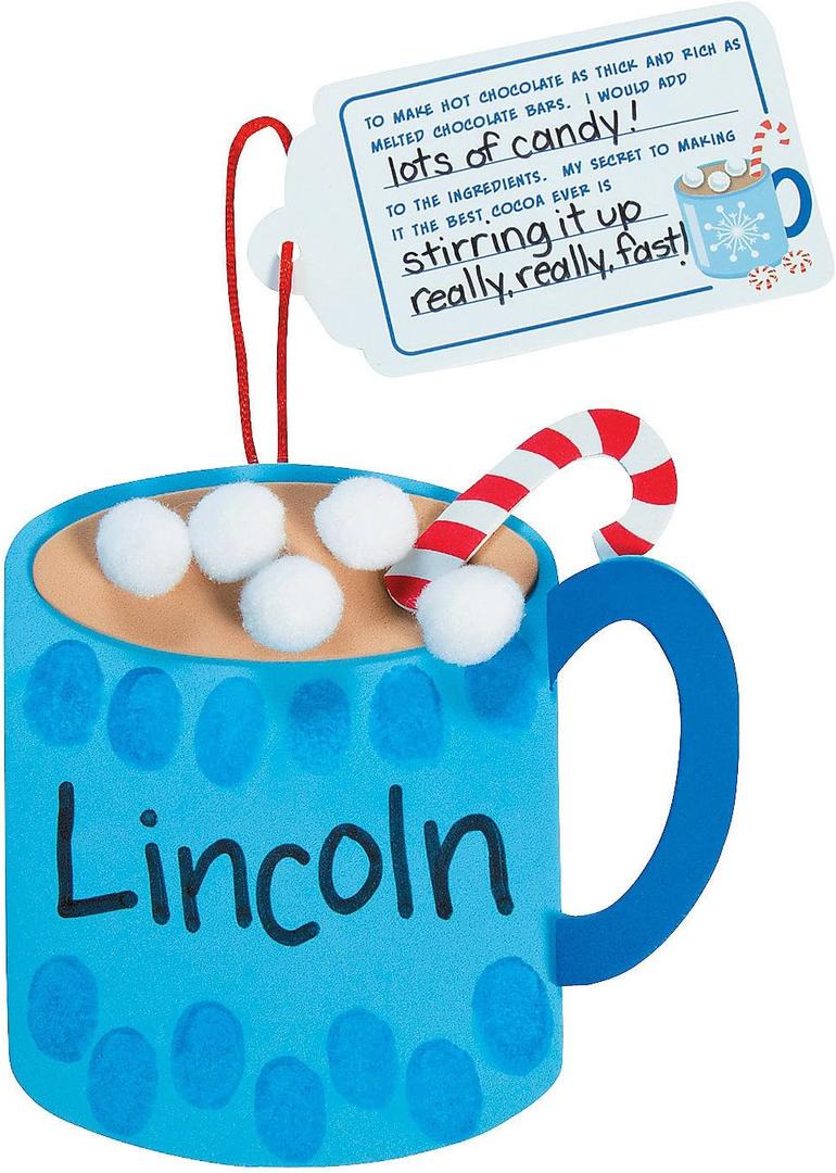 Hot Cocoa Thumbprint Ornament Craft Kits - Crafts for Kids and Fun Home Activities - Makes 12