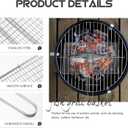 Happyyami Stainless Steel Fish Grill Basket with Handle for Outdoor Camping Bbq Portable Vegetable and Meat Grilling Rack for Patio and Picnic Use Foldable Grill Mesh 17X15 Inches