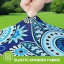 Smiry Spandex Fitted Tablecloth for 6 Foot Rectangle Tables, Washable Picnic Table Cover with Elastic, Stretch Reusable Table Cloth for Outdoor, Camping, Dining & Kitchen (Blue Paisley, 30"x72")