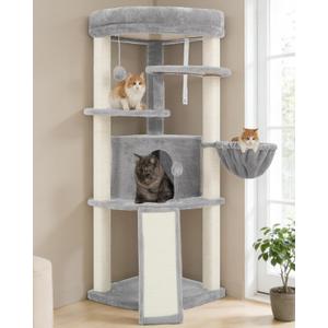Gitelsnour Corner Cat Tree Tower with All Sisal Scratching Posts GCT025W