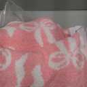 Buryeah Pink Bow Blanket Soft Microfiber Double Sided Bow Throw Blanket 50"x 60" Coquette Aesthetic Plush Bedding Stuff Sofa Chair Dormitory Room Decor for Women, Wedding Bridesmaid Gifts, Mother