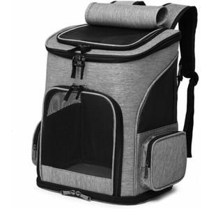 1Pc Portable Pet Backpack for Cats and Dogs Breathable Design with Venting Foldable Outdoor Carrier Casual Travel Bag for Kittens and Puppies Grey