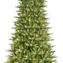 Puleo International 10ft Pre-Lit Slim Fraser Christmas Tree with 900 Warm White LED Lights, 2557 Realistic Dense Branch Tips, Easy Setup Artificial Trees with Sturdy Metal Stand
