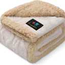 Waterproof Pet Blanket, Liquid Pee Proof Dog Blankets for Sofa Bed Couch, Reversible Sherpa Fleece Furniture Protector Cover for Small Medium Large Dogs Cats, Beige-Thicken Medium（57" x 40"）