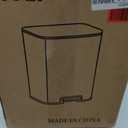 KUK 5.3 Gallon Kitchen Trash Can with Lid, Heavy Duty Hands-Free Stainless Steel Commercial Step Trash Bin with Removable Inner Bucket, Pedal Rubbish Bin for Home Office and Kitchen, 20L/5.3Gal (Titanium Silver)