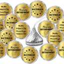 Gold Foil Retirement Kisses Stickers, (Set of 216) Chocolate Drops Labels Stickers for Happy Retirement Party, Party Favors Decor for Kisses. Made in USA