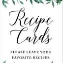 Andaz Press Wedding Party Signs, Natural Greenery Green Leaves, 8.5x11-inch, Recipe Cards, Leave Your Favorite Recipes, 1-Pack