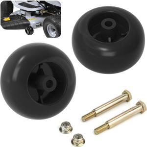753-04856A Mower Deck Wheels for Cub Cadet Craftsman Husqvarna Lawn Mower Deck Rollers Gauge Wheel Work with 42" 46" 48" 50" 52" 54" Decks, 2 Pack Lawnmower Tractor Deck Tire