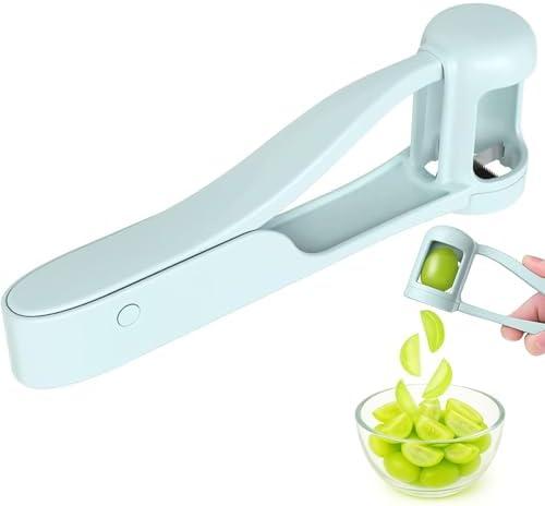 Grape Fruit Slicer Cutter – 4‑Blade Stainless Steel for Grape Tomato Cherry Kitchen Gadget, Salad & Cake Decoration Tool ( 2 PACK)