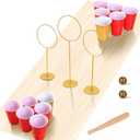 Party Beverage Pong Game Set with 3 PCS Large Goal Posts for Indoor Outdoor Party Cup Pong Throwing Game for Wizard Theme Party House Parties Birthdays Beach Wedding