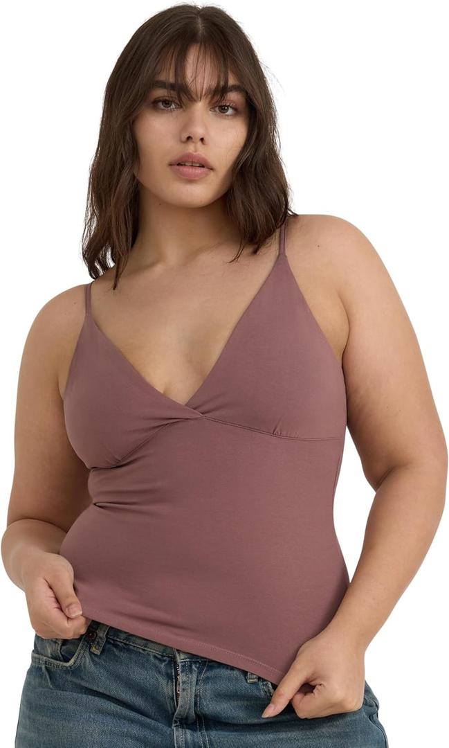 Organic Basics Womens Core Organic Cotton Cami Tank Top (Small, Rose Wood)