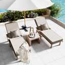 Outdoor Water-Resistant Olefin Chaise Lounge Cushions with Pillow, Weather and Fade Resistant Patio Furniture Lounge Chair Cushion Ideal for Patio, Lawn, Gray Apricot, 80" L x 26" W x 5" T | Olefin Weather Resistant Patio Furniture Lounge Chair Thickened Cushion with Handle Adjustable Straps for Lawn, Garden, Pool
