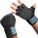 2 x PhAsz Workout Gloves for Full-Finger,Ventilated Weight Lifting Gym Lifting Gloves with Wrist Wrap Support for Men & Women,Full Palm Protection,for Weightlifting,Training,Fitness,Hanging (Small, black)