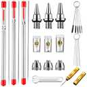 21 Pieces Airbrush Nozzle Cap Kit Airbrush Needle Replacement Parts Airbrush Needles with Wrench and Airbrush Cleaning Kit Replacement Part for Airbrush Sprayer Accessories, 0.2/0.3/0.5 mm