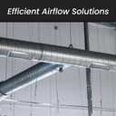 Repa Market 17" x 3" Inch Air Exhaust Grille for Round Ducts - 2 Adjustable Louvre Blades - Galvanized Air Supply Vent Cover - Side Fit Round Surface Canal Ducting from 6.30" to 15.74" Inches