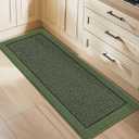 BEQHAUSE Kitchen Runner Rug 24"x60", Kitchen Rugs Non-Slip Kitchen Mats for Floor, Absorbent and Stain Resistant Kitchen Mats, Machine Washable Rugs for Kitchen, Hallway, Laundry & Sink, Green