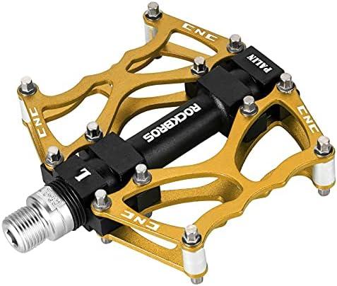 ROCKBROS Mountain Bike Pedals MTB Pedals CNC Non-Slip Lightweight Aluminum Alloy Bicycle Pedals Sealed Bearings Bicycle Platform Pedals 9/16" BMX Road Bike Pedal
