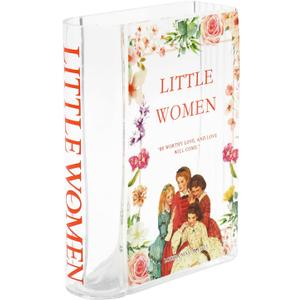 Book Vase for Flowers, Glass Book Vase, Book Flower Vase, Clear Book Vase, Book Shaped Vases, A Book About Flowers Vases for Bedroom, Living Room, Office, Bookshelf (Women) (Glass-7.8")