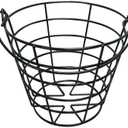 Crestgolf Stainless Metal Golf Basket Golf Ball Container Ball Bucket, Holds 50 Balls. (black)