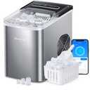 GoveeLife Ice Maker Countertop with App Control, Voice Remote, 9 Ice Cubes in 6 Mins 3 Sizes Self-Cleaning Ice Makers, 26lbs in 24Hrs, Smart Bullet Ice Maker Machine with Basket Scoop for Kitchen RV