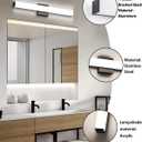 Bathroom Vanity Light Brushed Nickel Square LED 24 inch 14W 4000K Natural White Light Wall Bar Lighting Fixtures Over Mirror (Matte Black, 24inch 4000K Dimmable)